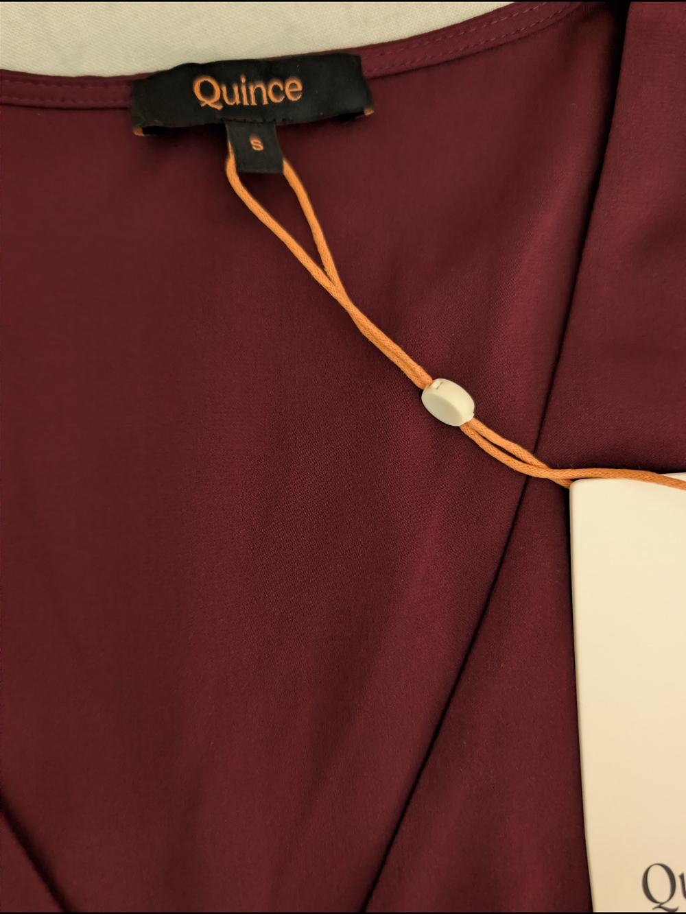 Quince Washable Silk Puff Sleeve V-neck Mini Dress Size Small Wine Tasting Red - Picture 3 of 9